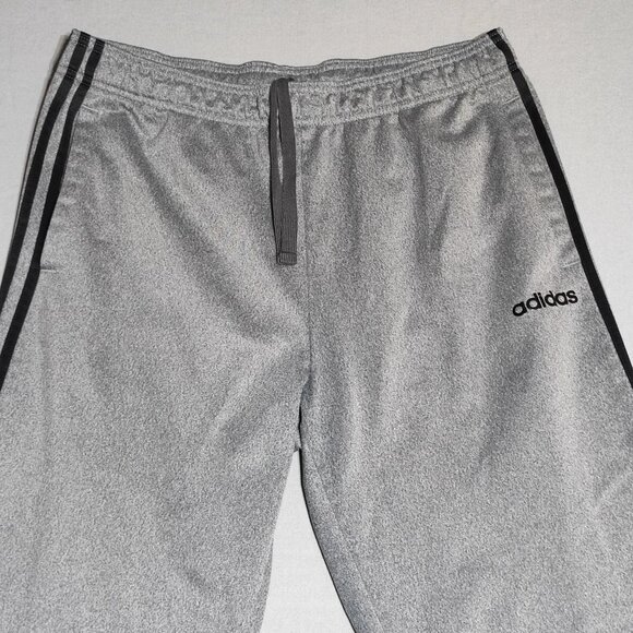 Adidas sweatpants women's size L grey colour with 3 black stripes straight leg - Picture 2 of 14